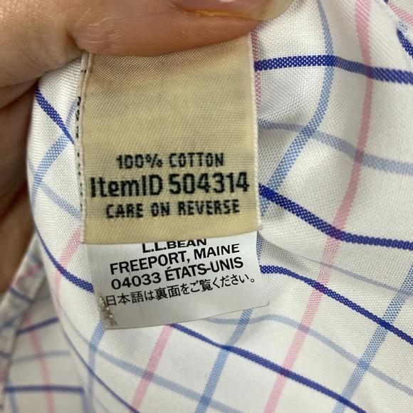 L.L. Bean Men's Wrinkle-Free Kennebunk Sport Shirt, Traditional Fit Check - Picture 7 of 11